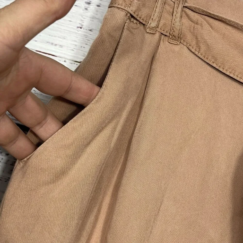 Free People Pants Women’s 4 Summers Over Cargo Belted Button Fly High Rise Pink